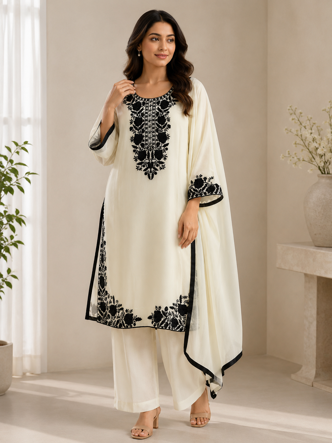Saiyaara Embroidered Suit Set — Premium Diwali Ethnic Wear by Ruha Elan