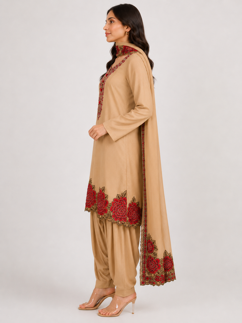 Brown Rose Farshi Salwar