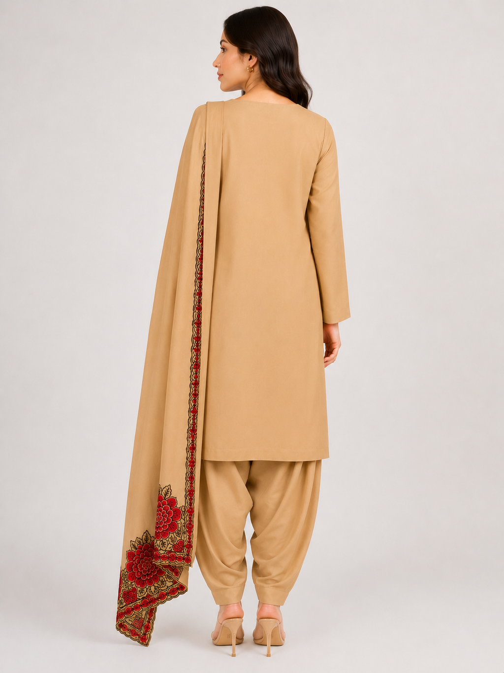 Brown Rose Farshi Salwar
