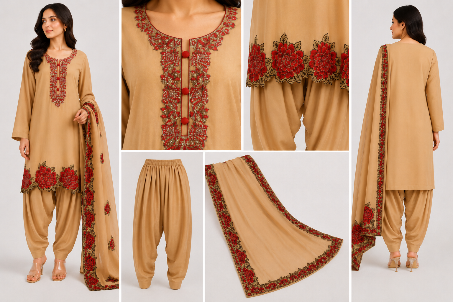 Brown Rose Farshi Salwar