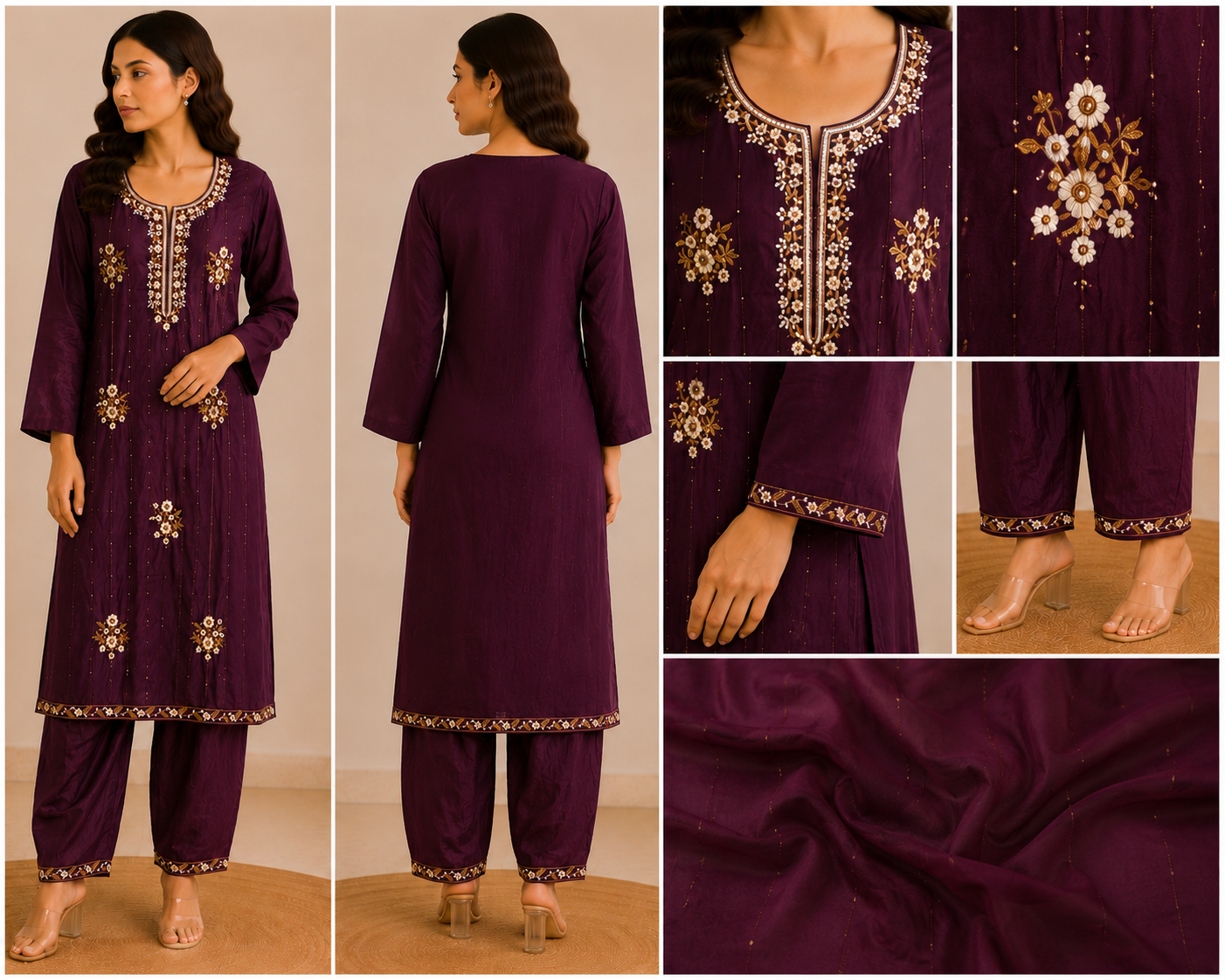 Celeste Embroidered Suit Set