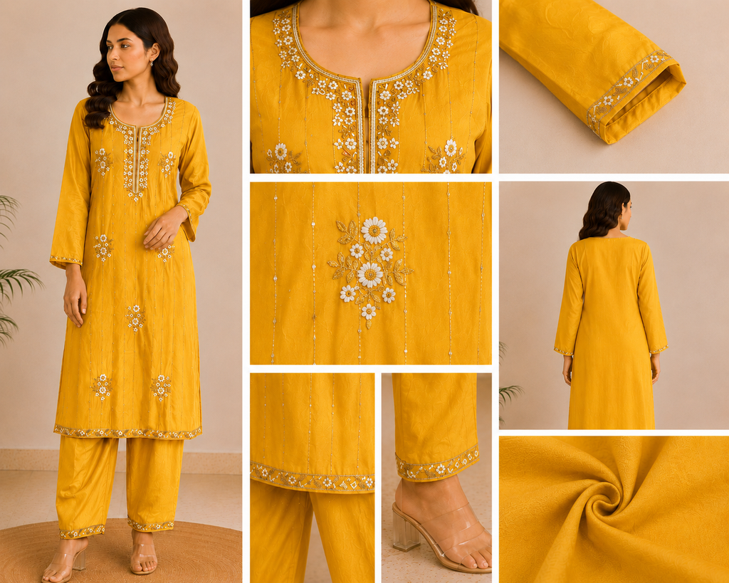 Celeste Embroidered Suit Set