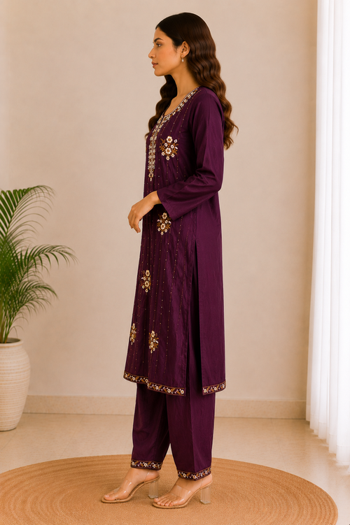 Celeste Embroidered Suit Set
